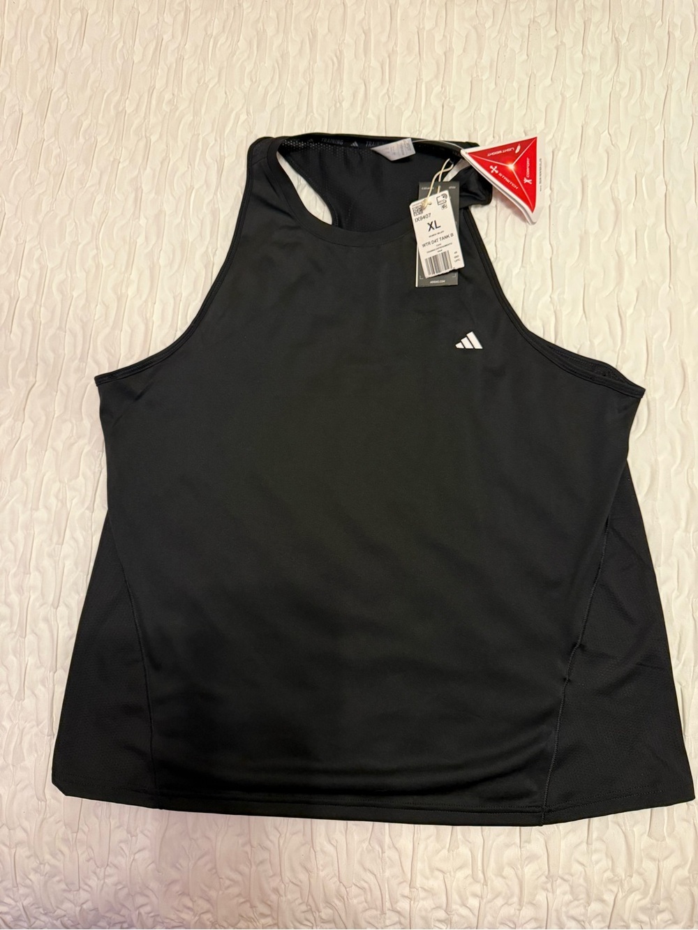 adidas Black Performance Tank with White Logo